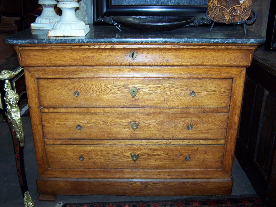 Image of French oak & Marble Commode