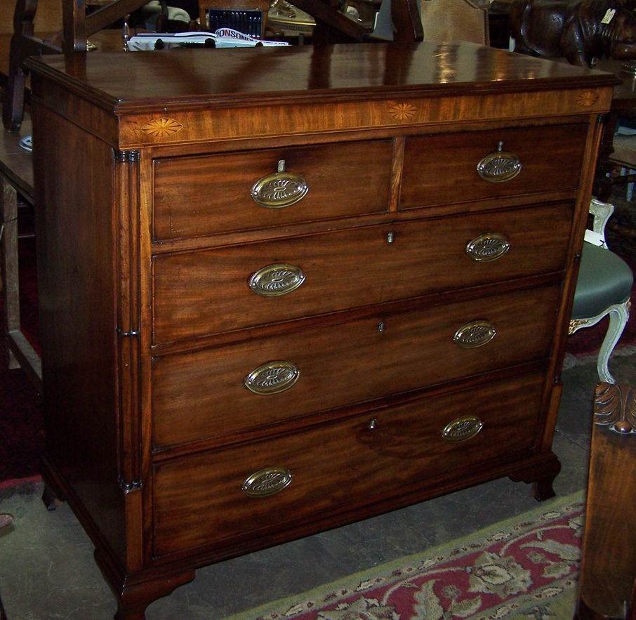 Image of Antique mahogany 5 drawer chest