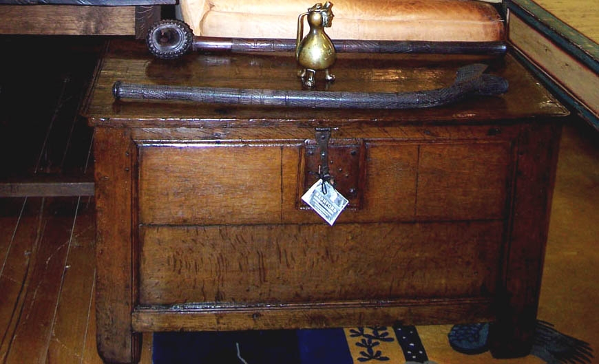 Image of Spanish 18th Century Oak Panelled Coffer