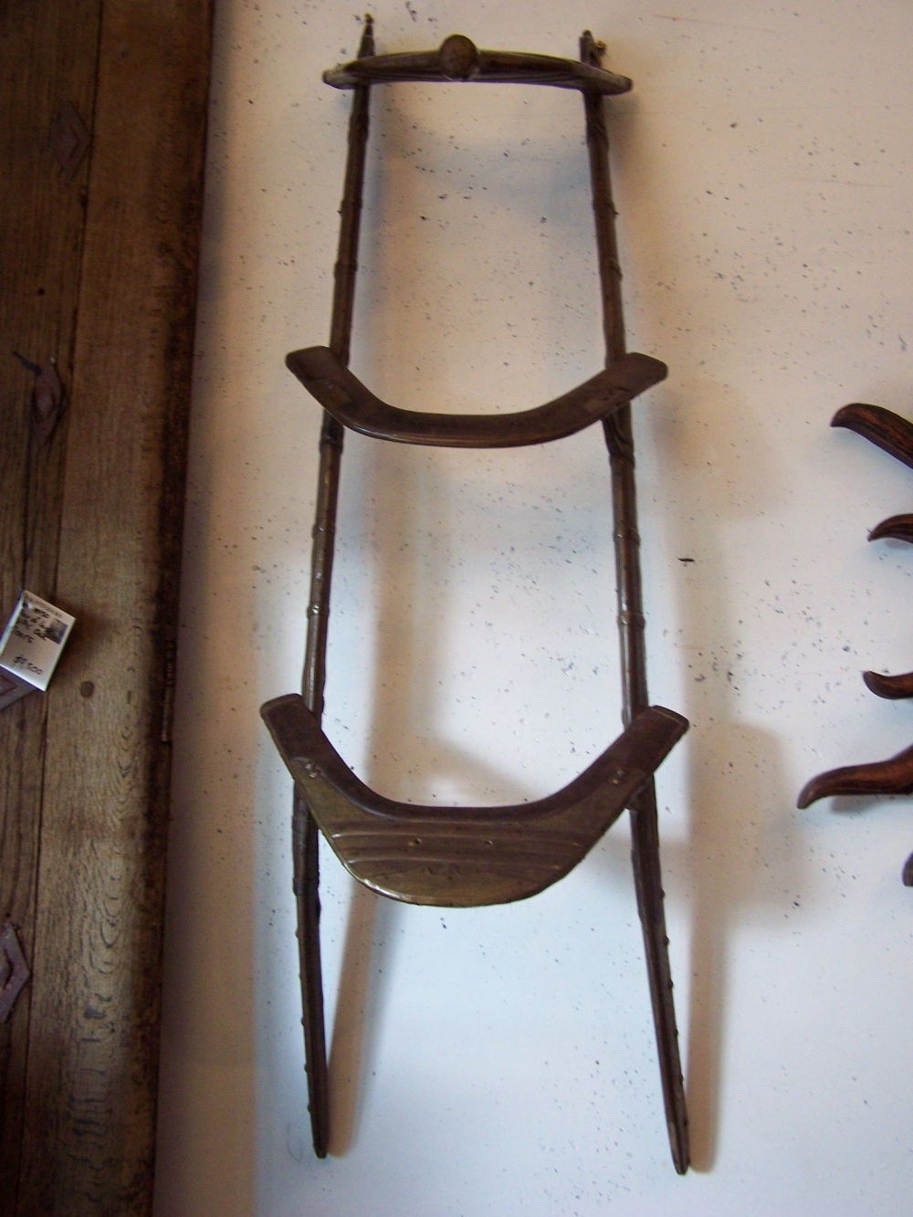 Image of Old Wood and Metal Camel Ladder/Seat