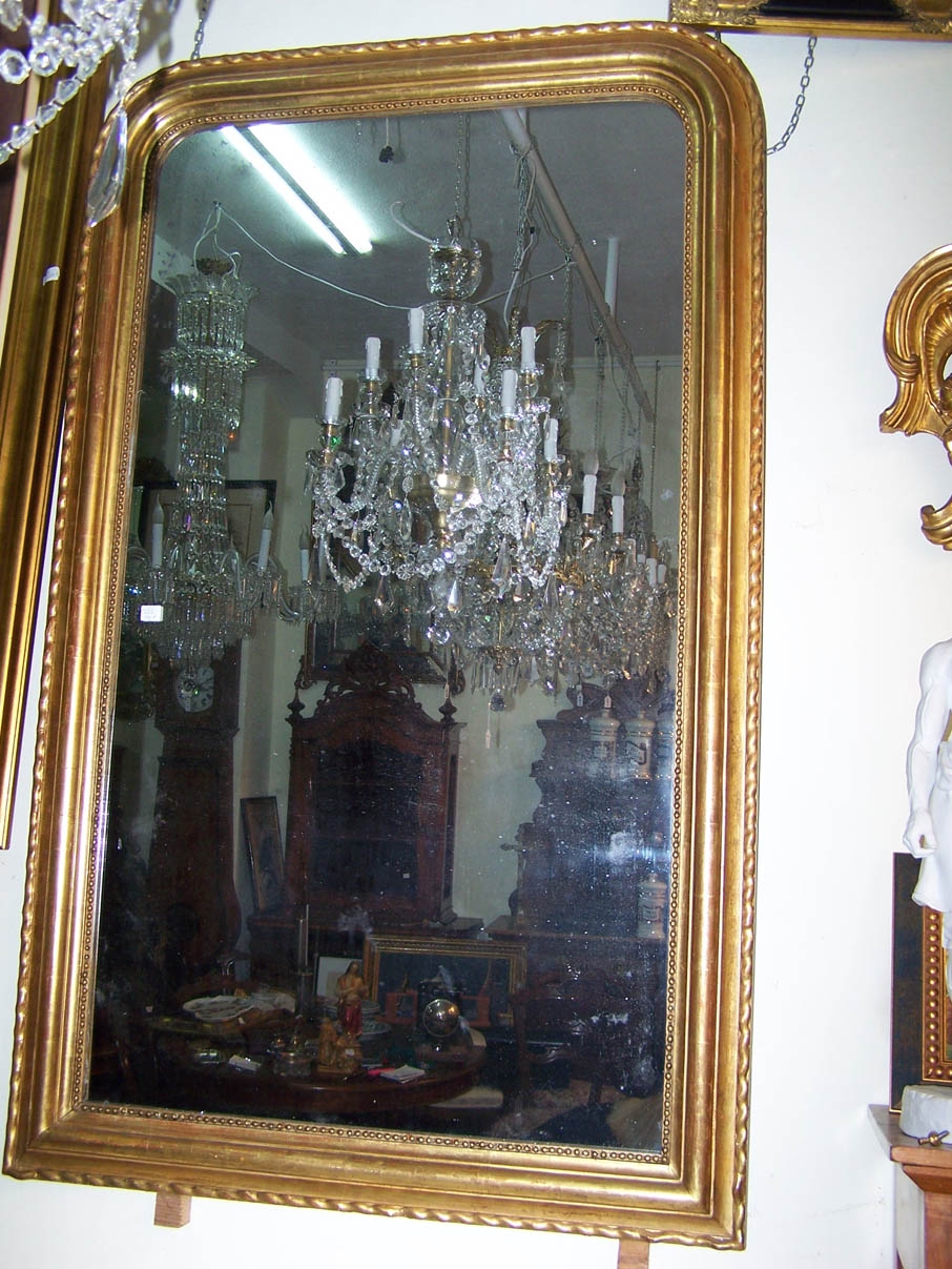 Image of French 19th Century gilded Overmantle Mirror