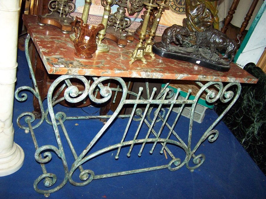 Image of French marble & Iron Hunting table