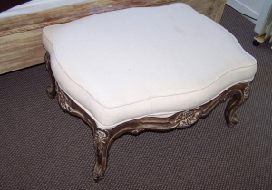 Image of French upholstered ottoman