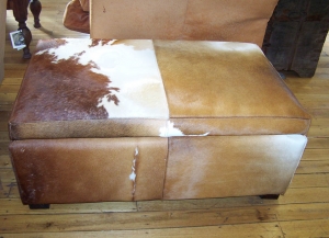 Image of Cowhide ottoman