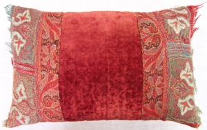 Image of Velvet & 19th Century paisley cushion