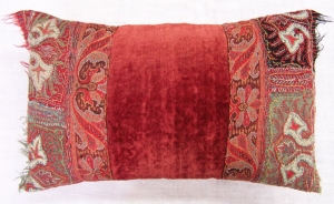 Image of Old Velvet 19thC paisley cushion