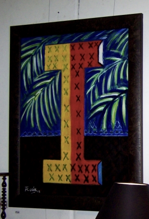 Image of Fatu Feu'u painting Poutasi Fou mixed media