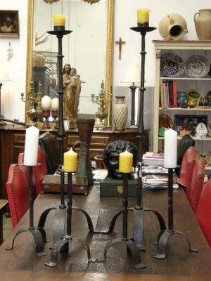 Image of Spanish Wrought-iron Candlesticks