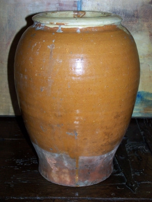Image of Spanish 19th Century semi- glazed pot