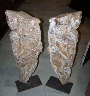 Image of Temple fragments on stands