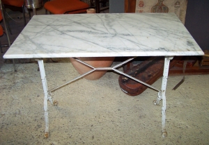 Image of French marble & metal garden table