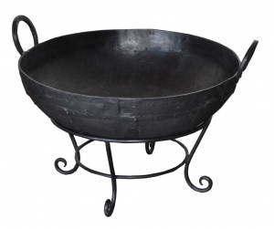 Image of Kadai Fire bowl antique on new stand