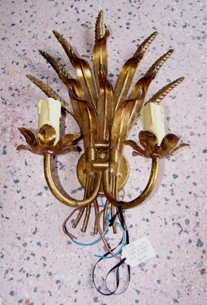Image of French metal gilt wall sconce Louis 16th style