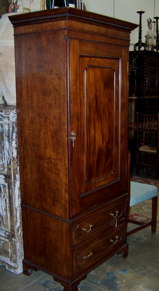 Image of Georgian Mahogany wardrobe 1 door & drawer