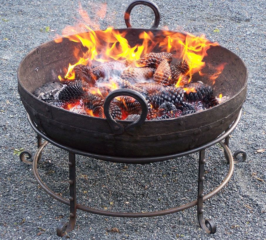 Image of Kadia iron fire bowl on stand