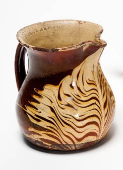 Image of French 19th Century pottery glazed jug