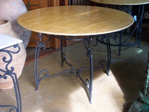 Image of Metal Table with sandstone Top