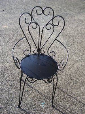 Image of French style iron galvanised painted chairs