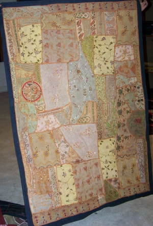 Image of Patchwork Quilt from Sari fragments
