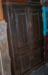 Image of Antique pannelled wooden cupboard