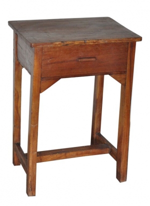 Image of School table with one drawer vintage teak