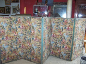 Image of French antique 5 panel screen